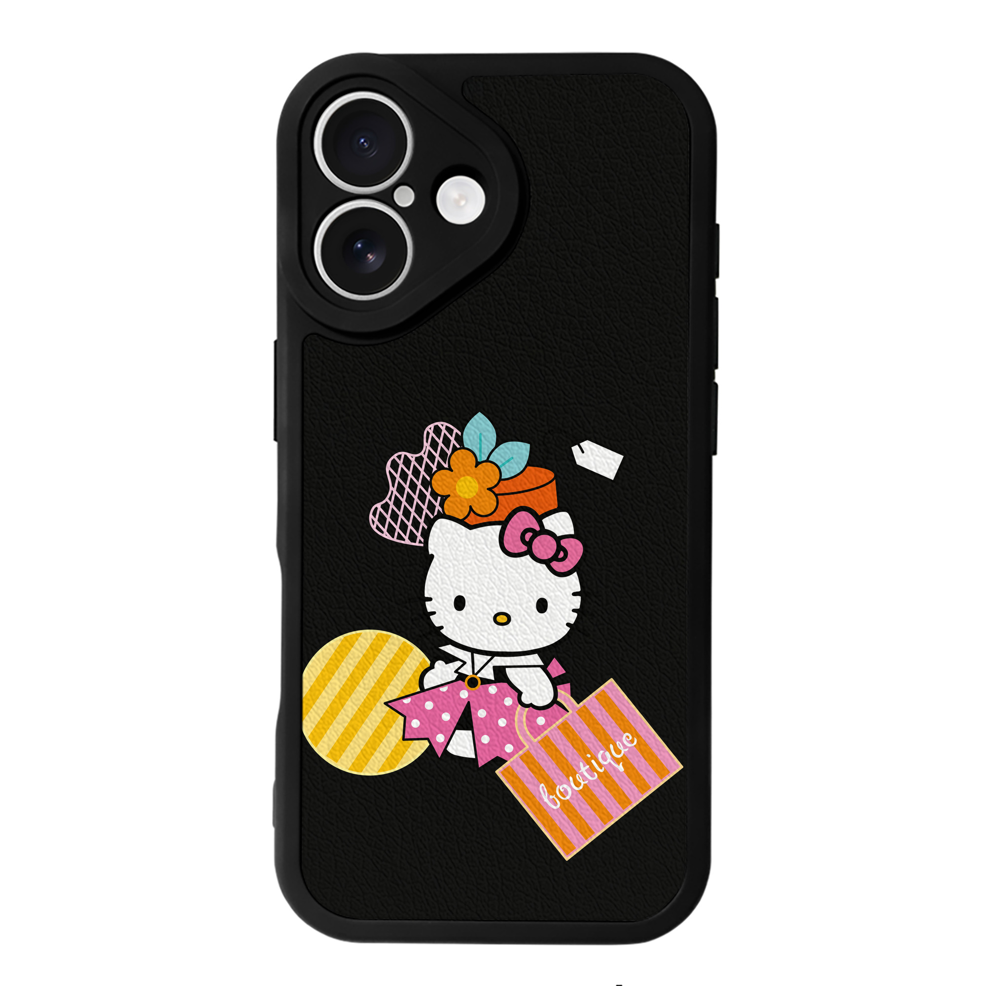 （画像用） Hello Kitty ハローキティ 【iPhone 16シリーズ対応】シリコンスマホケース（レザー調） 材質：シリコン